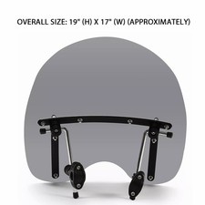 Universal 7/8" 1" Handlebar Smoke Motorcycle Windshield Screen For Suzuki Yamaha