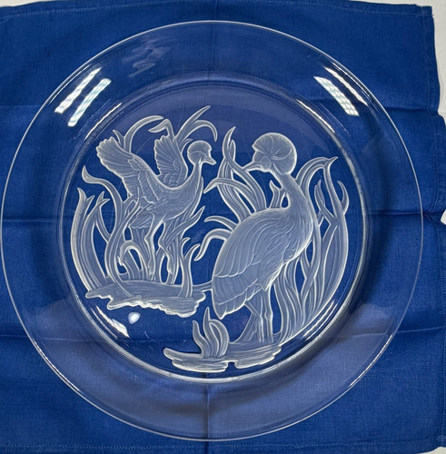 Vintage glass plate - plate, lalique