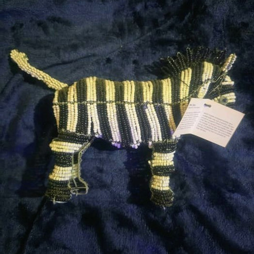Wire beaded zebra wild animal - beaded,