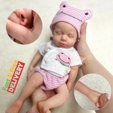 33CM Loulou Girl Bebe Reborn Dolls Can Open Mouth Painted Full Body Soft Silicon