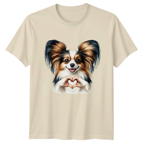 Papillon heart hands shirt - papillon, t-shirt