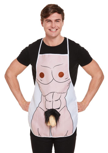 Nude novelty willy apron - nude, 3d