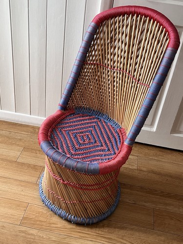 Vintage boho red blue woven - vintage,