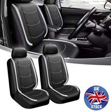 Car Seat Covers Front Set Black Silver Leather Protectors For Toyota For Yaris