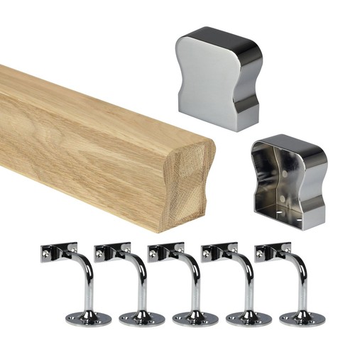 Oak wall mounted handrail - oak,