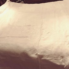 Large White Vintage Linen Tablecloth. 75"X 64". (190cm x 162cm)  Plus 9 Napkins.