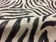ZEBRA Animal Print Fabric Linen Cotton Blend curtains Black Stripes 55'' wide