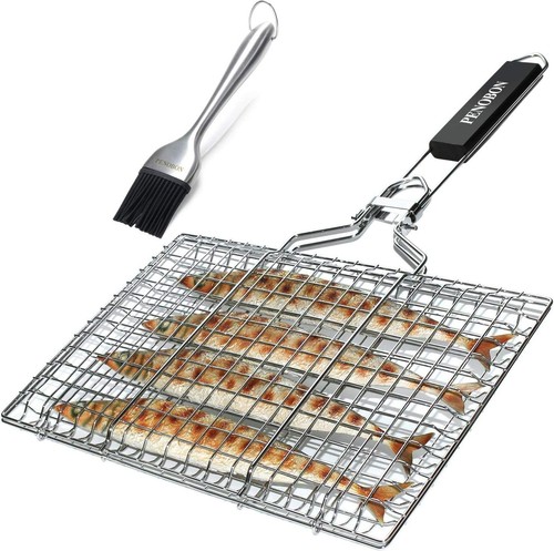 Fish grilling basket folding - basket,