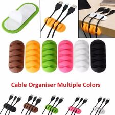 Cable Organizer Holder Management Clips Ties Charger Wire Tidy Lead Desk USB