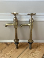 Vintage brass pillar taps -