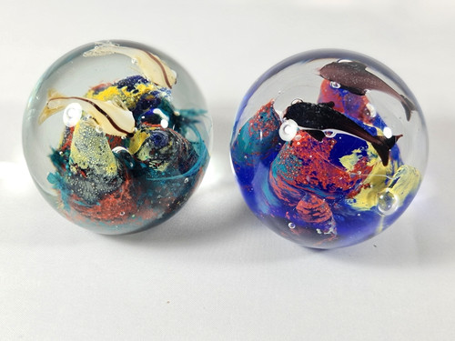 Pair vintage blown art - pair,