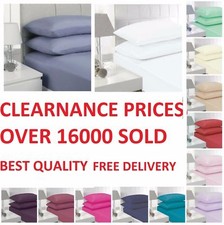 EXTRA DEEP FITTED SIZE 16"/40 CM PERCALE SINGLE, DOUBLE, KING, SUPER KING SHEETS