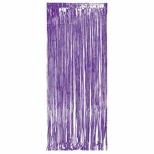 Purple Foil Door Curtain - Fringe Shimmer Wedding Birthday Party Decoration
