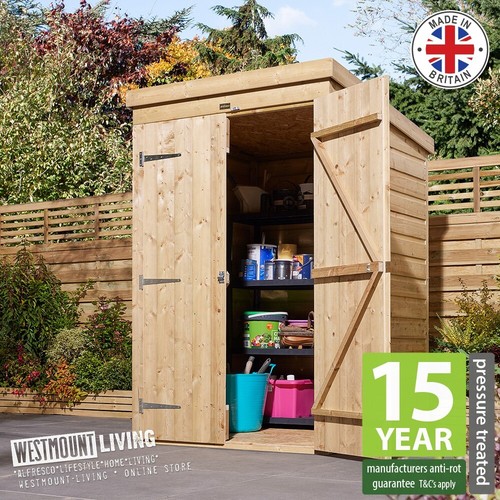 4x4ft wooden pent shiplap - wooden, t&g
