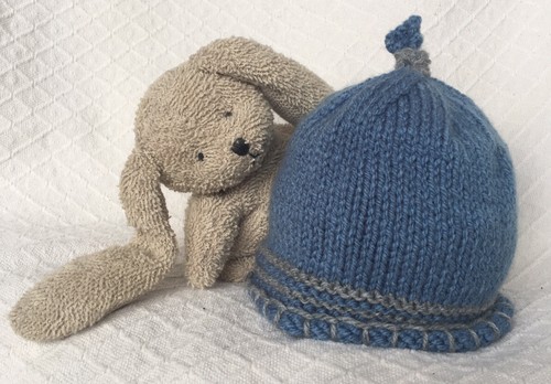 Hand knitted baby pixie hat - baby,