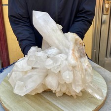 22LB Large Natural Clear White Quartz Crystal Cluster Energy Healing Specimen