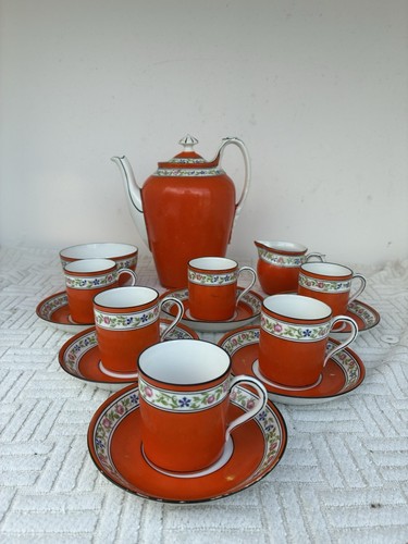 Orange white art deco coffee - orange,