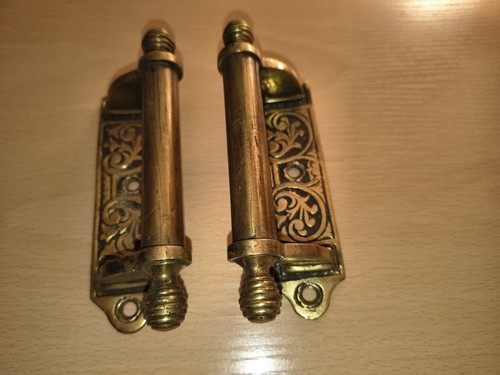 Pair victorian brass sash - of,