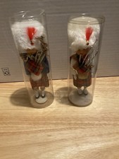 Vintage 6” Scottish Guard Dolls With Bagpipes In Plastic Tube Container Used