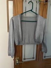 MONSOON  SIZE M SILVER LADIES SHRUG BOLERO PARTY CARDIGAN