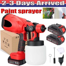 1000W Handheld Paint Sprayer Electric Spray Gun Machine 2 Battery for Fence DIY