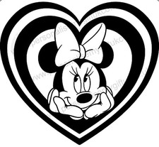 Minnie Mouse Love Heart Car Vinyl Decal/Sticker