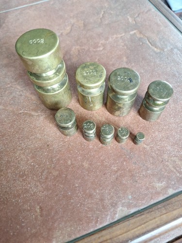 Vintage set metric - 9, brass