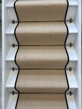 Kalahari Caramel Wool Stair Runner Loop Pile with 100% Wool Edge