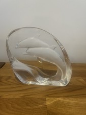 Mats Jonasson Sweden 6” Dolphin Paperweight. Signed. MR26207 