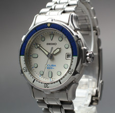 "Exc+5" Vintage Seiko Scuba 200m 5H25-6050 Men's 39mm Quartz Watch From Japan