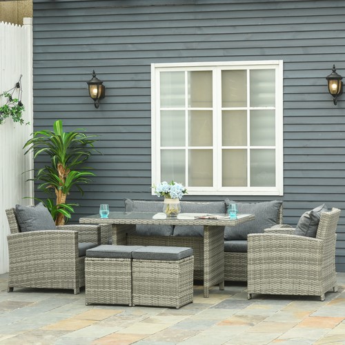 6pcs rattan dining set sofa - dining,