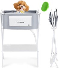 B4 Pet Dog Booster Bath Tub with Bath Brush, Dog Bathing Tub Washing Station for