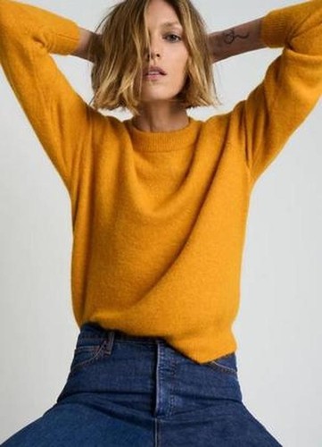 Yellow knit retro - knit,