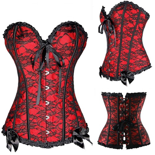 Women red black overbust - women's,