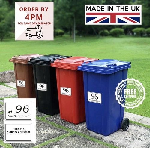 Wheelie bin stickers - x4,
