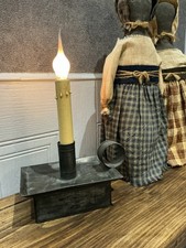PRIMITIVE FOLK ART CANDLE LAMP