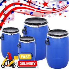 Large Food Grade 220 Litre Blue Open Top Plastic Keg Barrel Drum With Ring Latch