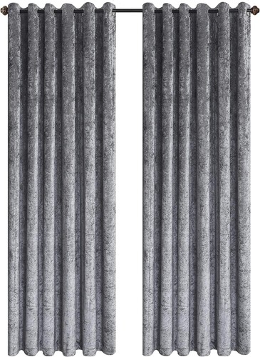 Crushed velvet curtains eyelet - crushed,