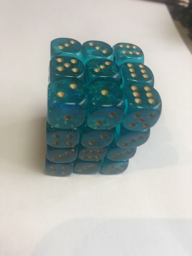 Blue resin dice with - 36,