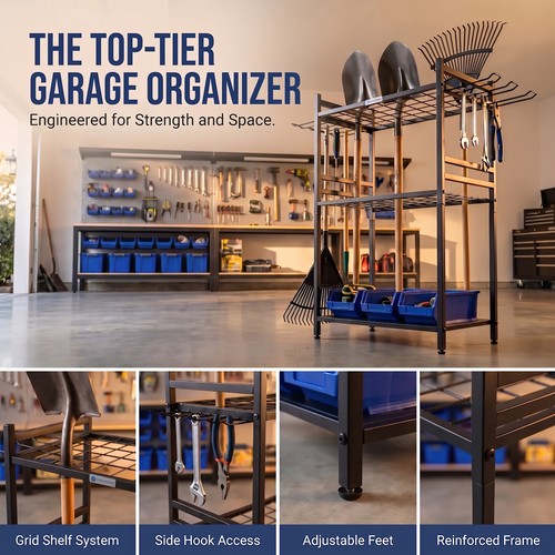 Metal garden tool organizer - tool,
