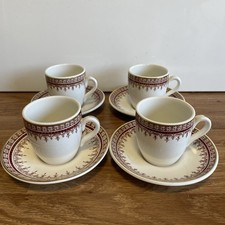 Dunn Bennett & Co. Ltd Burslem Set Of 4  Small Coffee/ Espresso  Cups & Saucers