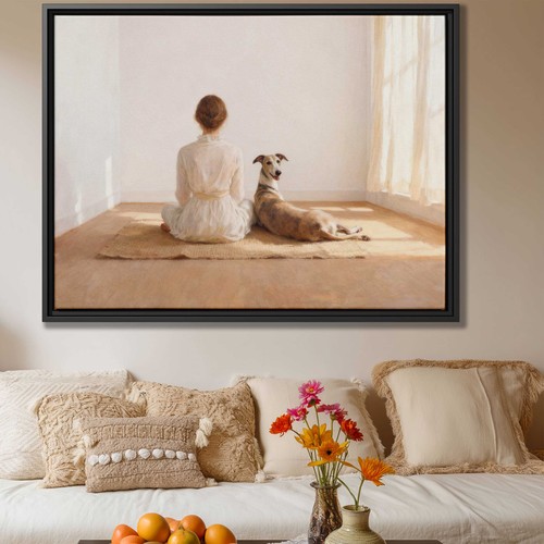 Oil painting whippet - oil,