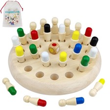 Wooden Memory Chess Board Game Color Memory Matching Educational Toys Kids Gifts
