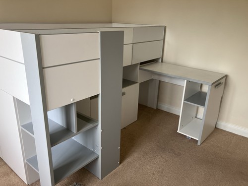 White mid sleeper cabin bed - white,