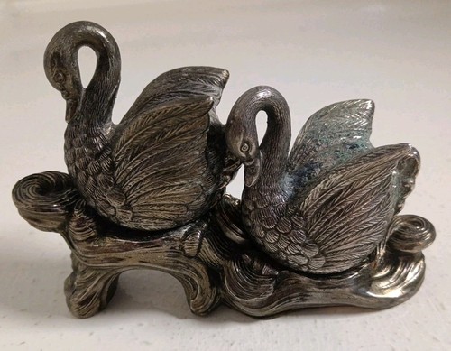Vintage silver swan salt - silver, &
