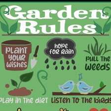 Metal Sign for Garden Rules. Plaque Gift. Gardening Novelty Notice Present Idea.