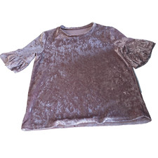 Vintage women Velvet brown Primark short sleeve top in M|SKU 6443