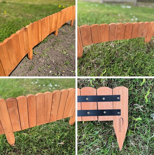 Wooden garden edging lawn - garden,