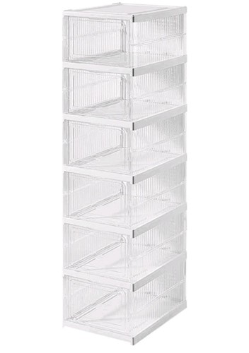 6pcs foldable stackable shoe - 6pcs,