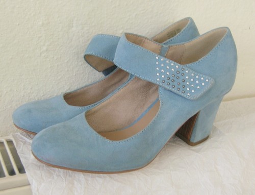 Tamaris pale blue suede real - suede, /